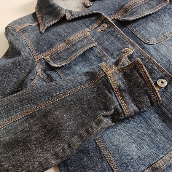 Contrast Jeans Stretch Denim Jacket - Picture 3 of 16